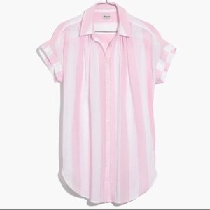 Madewell Central tunic striped button down shirt